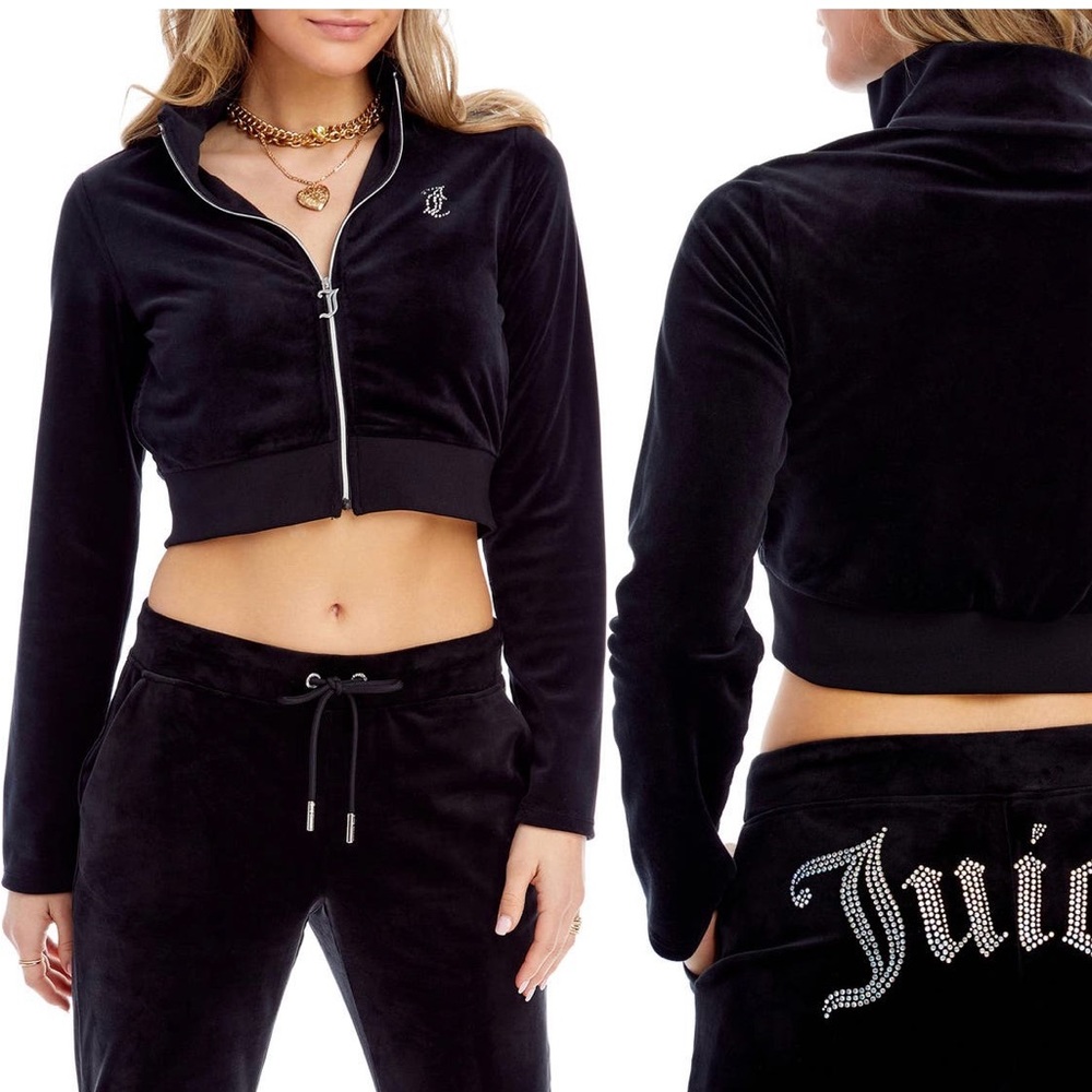 Juicy Couture - Liquorice Velour Zip Up Jacket - Size Large NWT